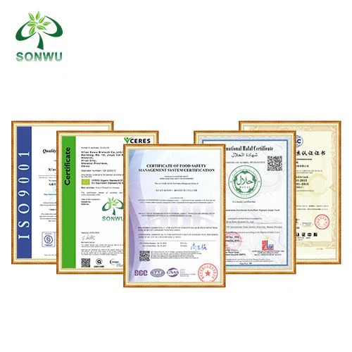 Matrine Powder certificates